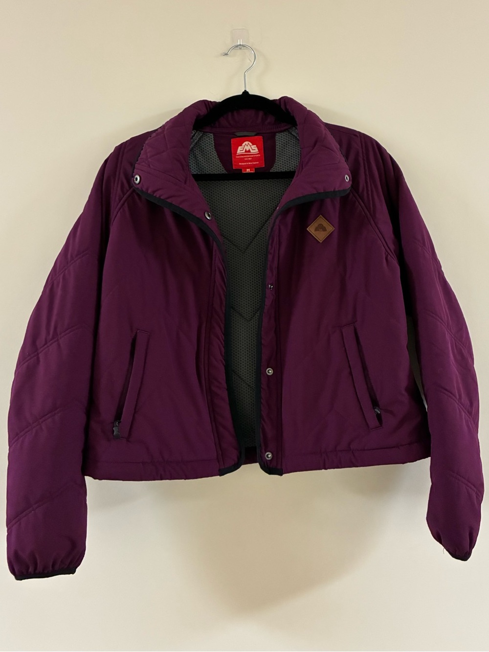 Eastern Mountain Sports quilted purple thermore coat size M